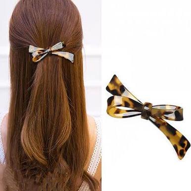 ヘアクリップ レディース レトロ 蝶結び リボン アセテート シンプル ヘアアクセサ...