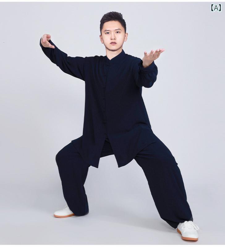 太極拳 練習服 メンズ レディース 春秋 中長丈 高級感 演武用 中国風 ゆったりシルエット 快適 伸縮性 綿混 動きやすい・カテゴリ: 太極服・対象性別: 男女兼用・対象年齢: 成人・主な素材: 綿50%・カラー展開: 紺.深緑.白.ワイ...