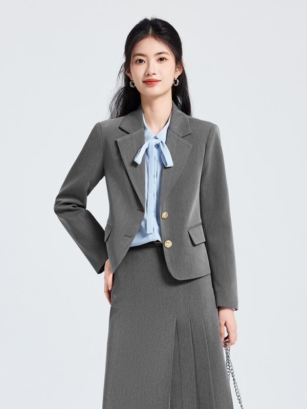 スーツ レディース 春 小柄対応 ビジネス 通勤 面接用 スカートセット ペティート 女性用 フォーマルウェア ジャケット プリーツスカート 軽量素材 ストレッチ ブラック ネイビー・カテゴリ: スーツ・柄: 無地・シルエット: スリム・着...