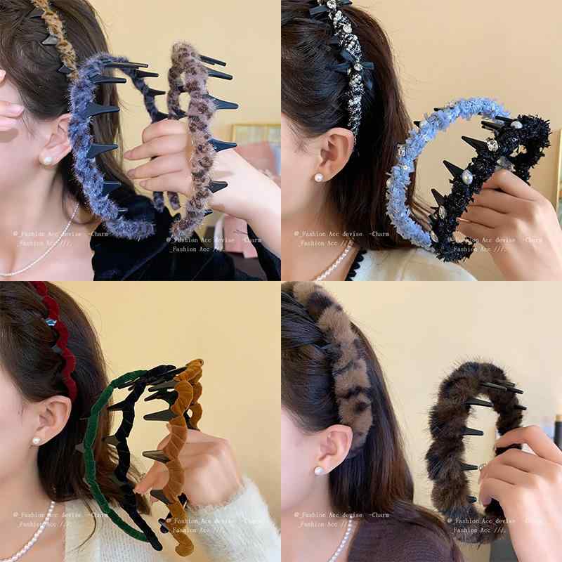 レディース ヘアバンド パール 巻き付き 歯付き 滑り止め 高級感 韓国風 シンプル ...