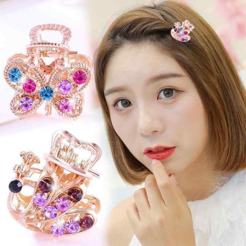Hair Clips - ヘアアクセサリー 女性用 韓国風 小型クリップ ラインストーン付き 前髪用 トップ用 バレッタ ピン かわいい 日常使い キラキラ ヘアピン ヘッドドレス