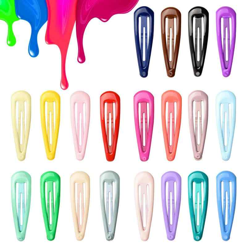 キッズ ヘアクリップ 水滴型 キャンディーカラー マカラロン風 子供用 髪飾り ピン BBクリップ かわいい 日常使い 軽量 ツヤ加工