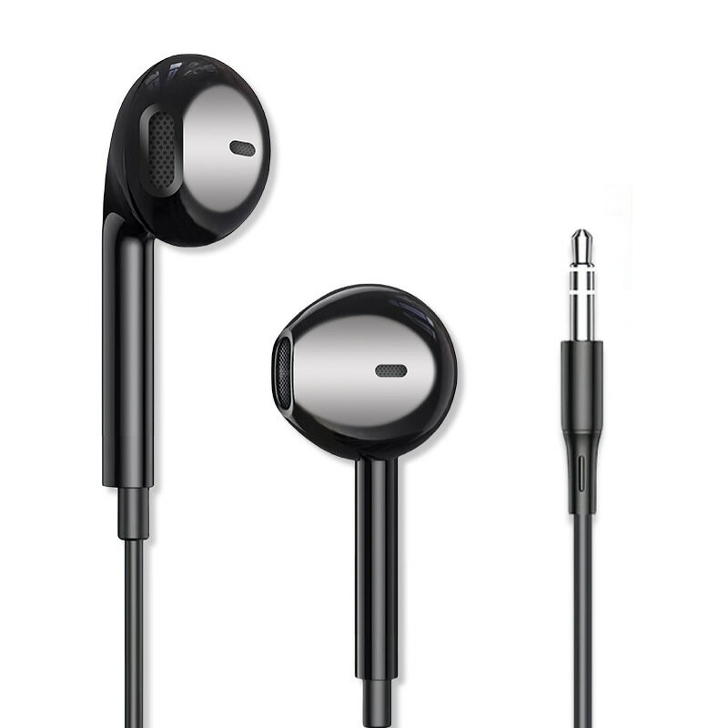 Rakuten - イヤホン 3.5mmイヤホンジャック接続 シンプル ブラック 有線イヤホン 送料無料 ＜新品＞ [95227]