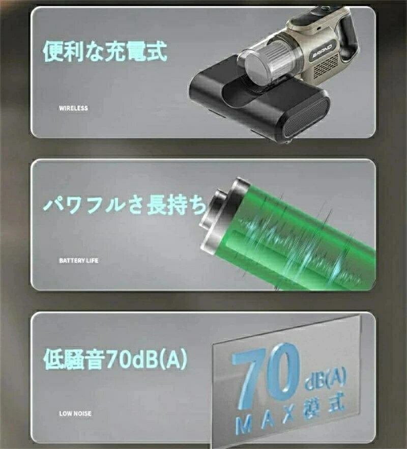 布団 掃除機 布団クリーナー 除菌 2in1 ダニ退治 コンパクト 布団用 温風 超吸引 ...