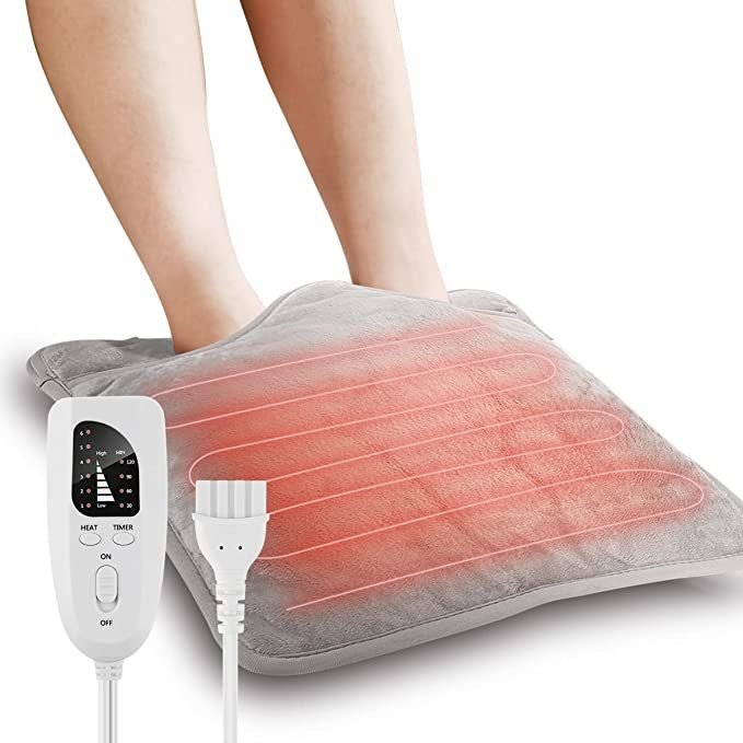 足温器 フットウォーマー 電気あんか 足元ヒーター 電気足温器 電気ホットマット 電気座布団 ホットマット 6段階温度調整 タイマー機能 洗濯可 PSE認証済み
