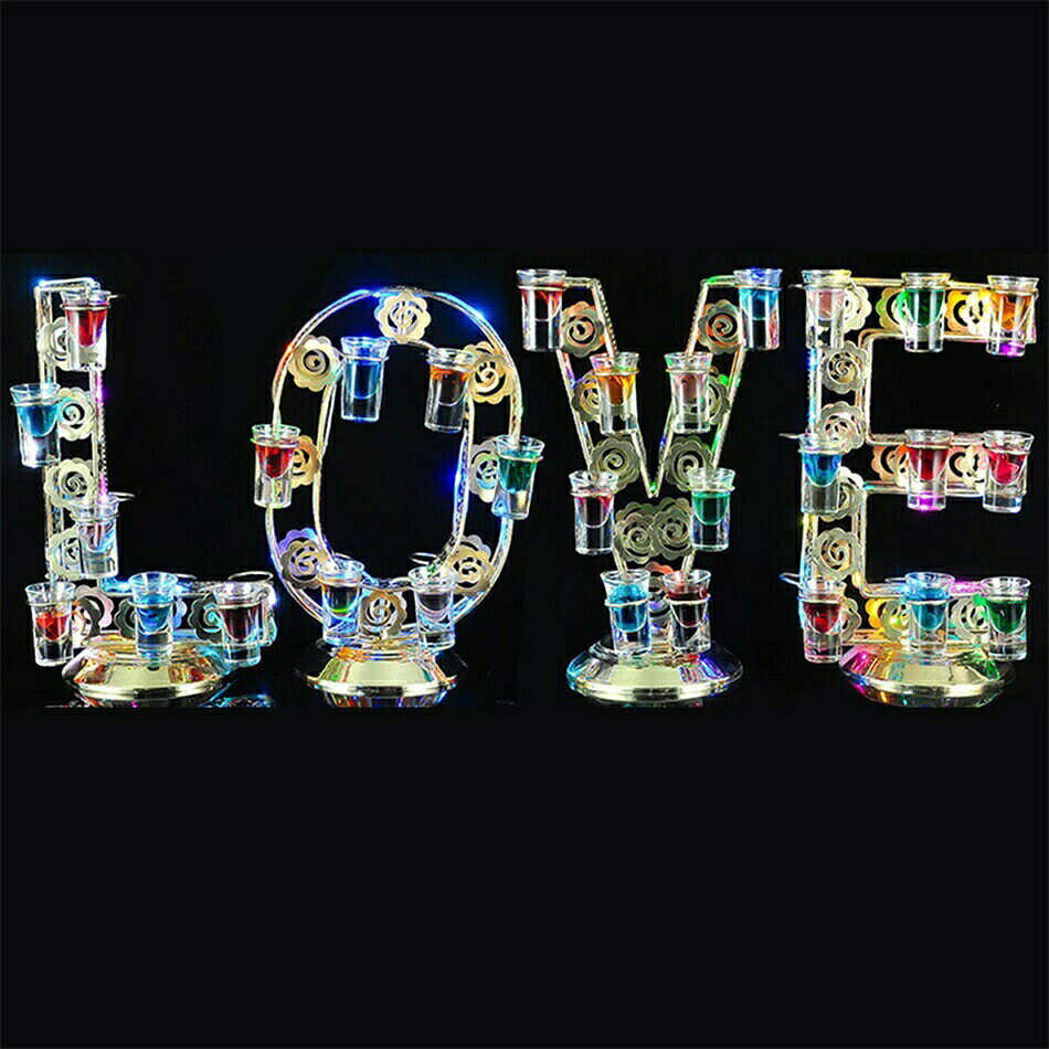 テキーラ観覧車 LED 酒ボトルの表示棚 ワインラッ 酒グラス収納ラック,グラスホルダー 酒カップホルダ..