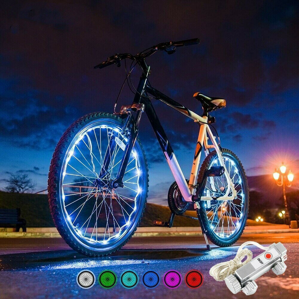 Rakuten - 防水 20LED 自転車スポークライト 6 色文字列夜の乗馬装飾ライト安全警告灯自転車アクセサリー