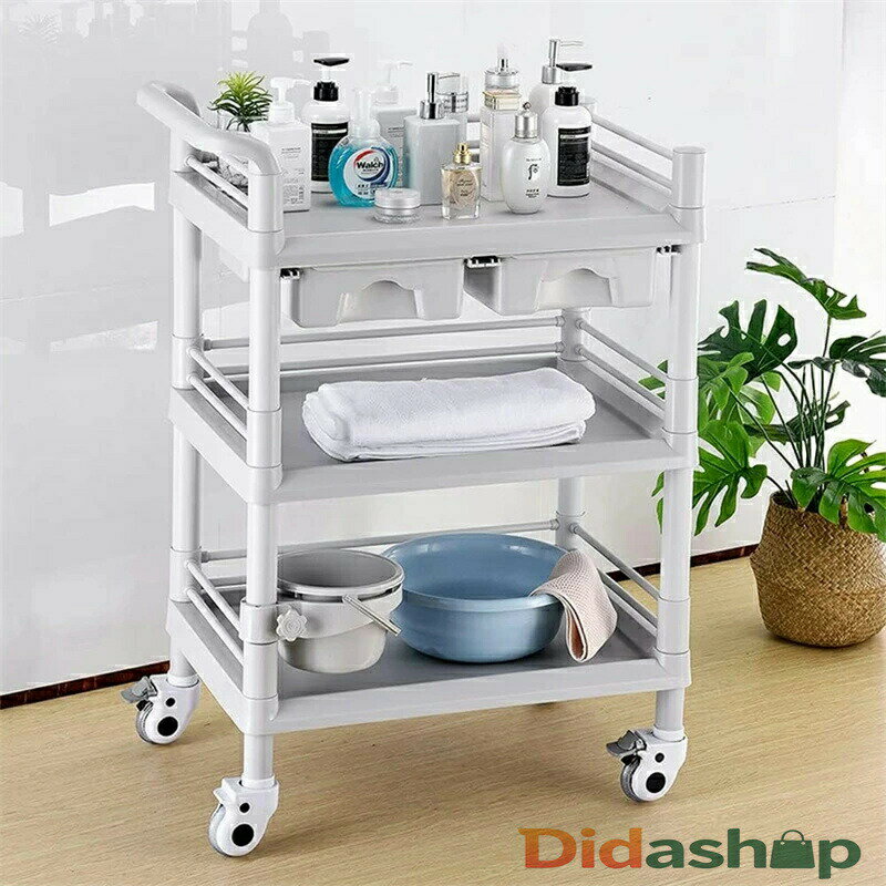 幅広い用途に対応する多機能トロリー。研究室、キッチン、倉庫、SPA、食堂、ホテル、オフィスビル、も使用できます。
