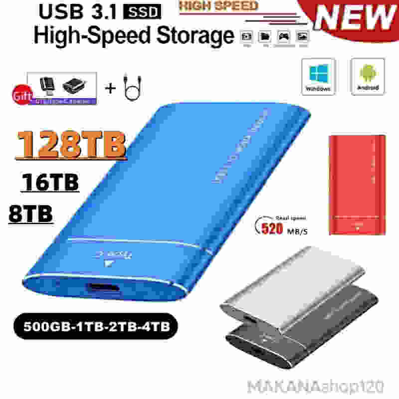 SSD 1TB 外付 ポータブルSSD 外付けハードディス USB-A/USB-C両対応 500GB 超薄型ポータブル ハードディスク 2TB USB3.1 Type-C 対応 スマホ互換可 耐衝撃 誕生日 ハロウィン クリスマス プレゼント