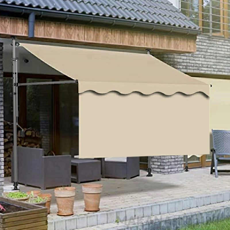 「スーパーセール期間中　10倍ポイントGET」日よけ シェード 前幕付き 幅100-400cm オーニングテント つっぱり日よけスクリーン 巻き取り式 サンシェード オーニング サンシェード 日除け UVカット 目隠し 角度、高さの調節が可能防水防雪 テント 防水防雪 テント