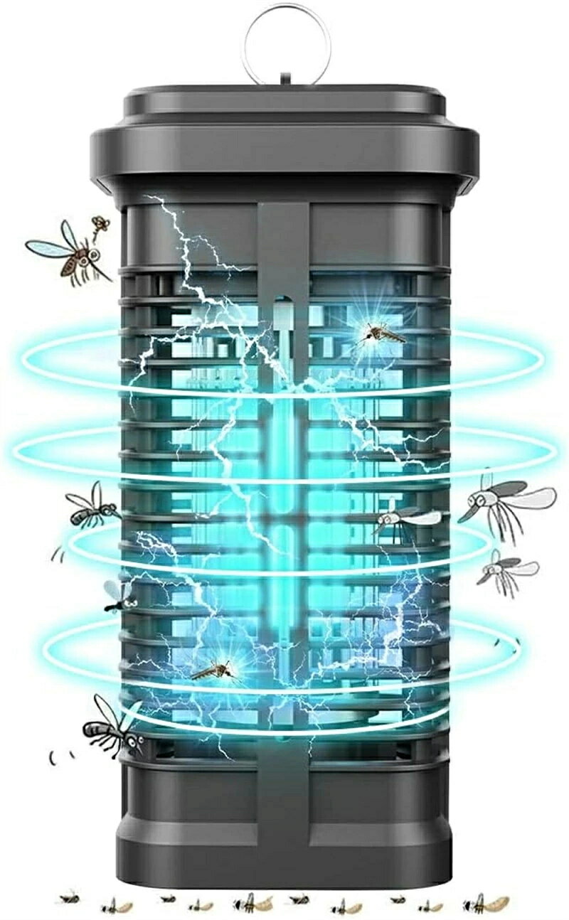 AUGYMER 電撃殺虫器 屋外 殺虫ライト 虫取り器 コバエ取り捕虫器 屋内 20W 2M電源コード 電撃殺虫ライト 省エネ IPX4防水 電撃蚊取り器 薬剤不要 静音 無害 UV光源誘引式 蚊よけ 蛍光灯 静音 蚊除け 臭いや煙なし ペットや赤ちゃんにも安心殺虫機