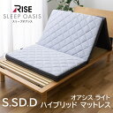 【26,910~34,930円+P10倍】9/5(金)23:59まで【RISE】スリープオアシス ライト マットレス シングル 高反発 ハイブリッド マットレス ライズ東京
