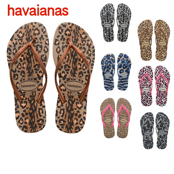 【クーポンで最大1000円OFF】ハワイアナス havaianas サンダル SLIM ANIMALS スリム アニマルズ レディース アニマル柄 ビーチサンダル フラットソール トップ や スリム も（単品購入に限りメール便発送）【hav1】