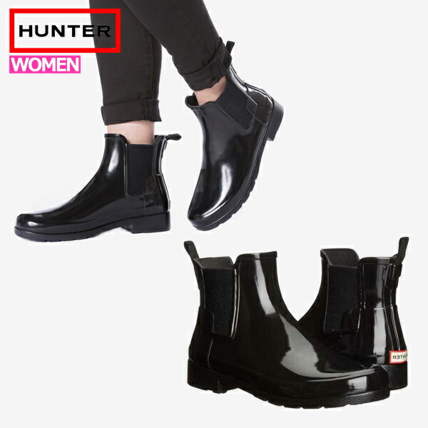 HUNTER ハンター レインブーツ チェルシーブーツ サイドゴアブーツ ブーツ レディース 防水 雨 雪 靴 ORIGINAL REFINED CHELSEA GLOSS ^WFS1017RGL【hnt008-4】^【ts】