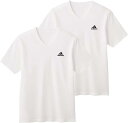 値下げ品【グンゼ】adidas 2枚組綿混吸汗速乾VネックTシャツ