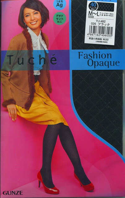 特価【Tuche】FashionOpeque　40デニール相当ダイヤオペーク柄