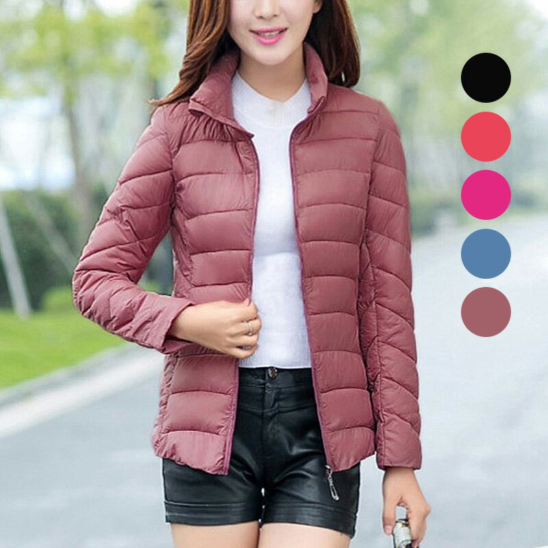 中綿ジャケット レディース おしゃれ 光沢 詰襟 タイト ダウンケット ショート丈 軽量 20代 30代 40代 ..
