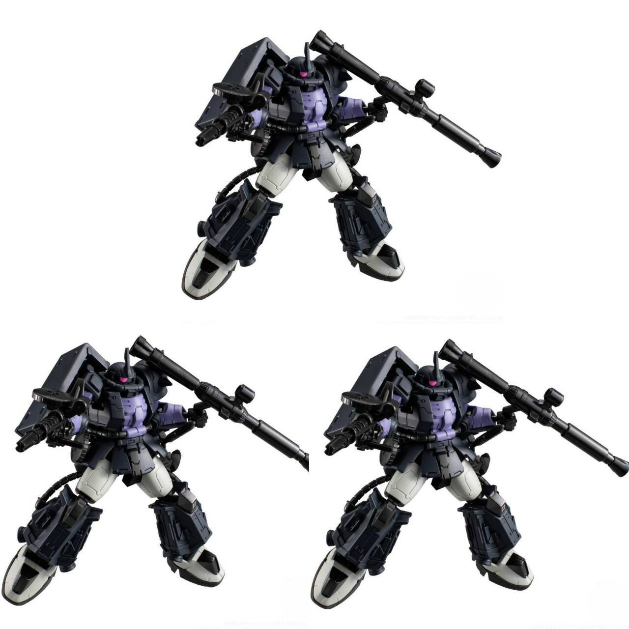 機動戦士ガンダム GフレームFA 08 高機動型ザクII（黒い三連星仕様） アーマー/フレーム 2種セット 3体分