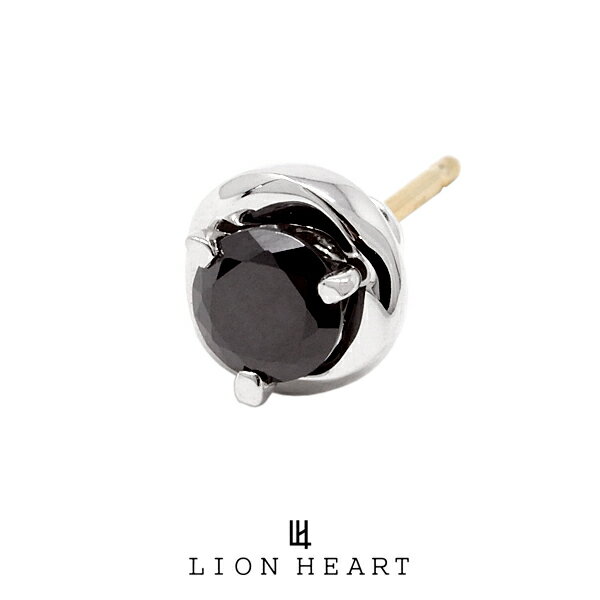 ライオンハート シルバーアクセサリー メンズ ライオンハート Petite Modern スタッドプチピアス【メビウス2】 ブラック 01EA0311BK LION HEART 石 18Kポスト シルバー ピアス 1点売り 片耳用 キャッチ メンズピアス ブランド プレゼント 誕生日