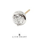 ライオンハート Petite Modern スタッドプチピアス クリア 01EA0311CL LION HEART 石 18Kポスト シルバー ピアス 1点売り 片耳用 キャッチ メンズピアス ブランド プレゼント 誕生日