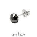 ライオンハート PROGRESSO プラチナ ブラックダイヤモンドピアス/Lサイズ(0.5ct) 04E12PS/L LION HEART 石 ピアス 1点売り 片耳用 1粒 シンプル 黒 おしゃれ キャッチ メンズピアス 人気ブランド 送料無料 あす楽