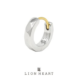 ライオンハート ピアス（メンズ） ライオンハート for Gift “THE EDGE” カッティング フープピアス シルバー925 (シルバー) 01EA0991SV LION HEART 18Kポスト シルバーピアス 1点売り 片耳用 リング 中折れ メンズピアス ブランド プレゼント 誕生日