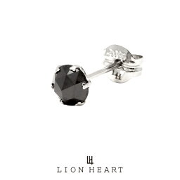 ライオンハート ピアス（メンズ） ライオンハート BASIC プラチナ ブラックダイヤモンドピアス Mサイズ(0.25ct) 01EA0154BK LION HEART 石 ピアス 1点売り 片耳用 1粒 シンプル 黒 おしゃれ キャッチ メンズピアス ブランド プレゼント 誕生日