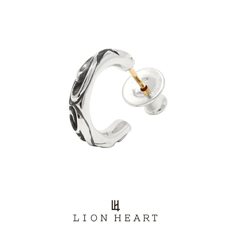 ライオンハート シルバーアクセサリー メンズ ライオンハート G型ピアス/タテガミスクロール シルバー925 1EA102A0SV LION HEART 18Kポスト HOWL フープ シルバーピアス メンズピアス ブランド プレゼント 誕生日