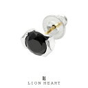 ライオンハート PROGRESSO ブリリアントカットピアス (シルバー×ブラックジルコニア) 01EA0101BK LION HEART 石 プログレッソ シルバー925 18Kポスト 1点売り 片耳用 メンズピアス ブランド プレゼント 誕生日