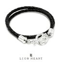 ライオンハート for Gift レザーブレスレット ツイスト シルバー925 1BR117A0SV (手首周りサイズ 約18cm) LION HEART 牛革 メンズ 男性 ブランド プレゼント ギフト
