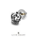 ライオンハート シルバーアクセサリー メンズ ライオンハート HOWL クラウン スタッズピアス シルバー925 1EA161A0SV LION HEART K18ゴールドポスト 1点売り 片耳用 メンズピアス ブランド プレゼント 誕生日