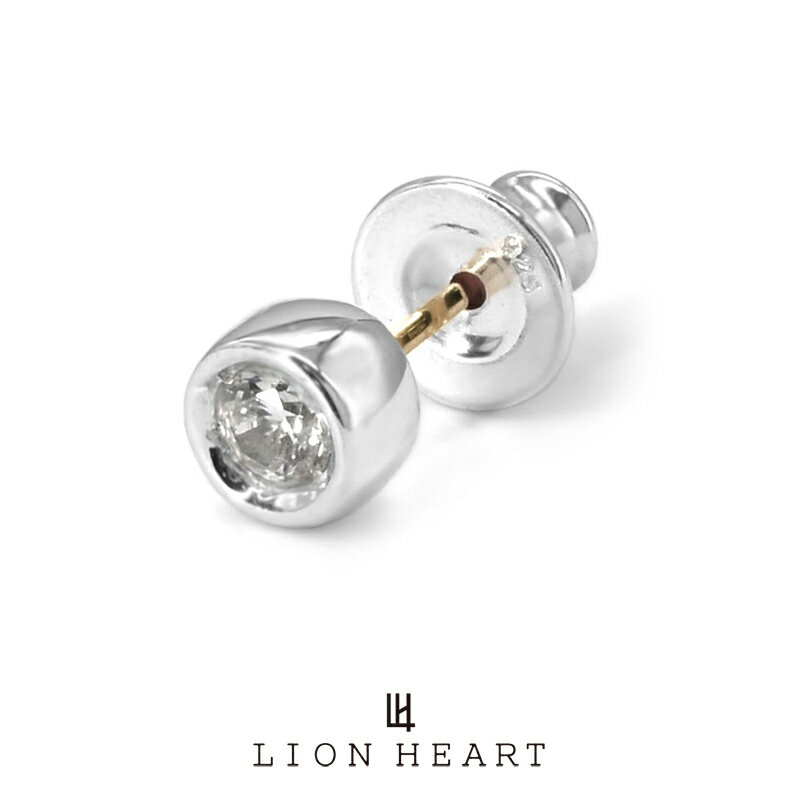 ライオンハート シルバーアクセサリー メンズ ライオンハート for Gift スタッズピアス era round シルバー925 1EA166A0SC LION HEART K18ゴールドポスト 1点売り 片耳用 メンズピアス ブランド プレゼント 誕生日