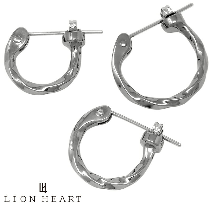 ライオンハート ライオンハート for Gift ツイスト フープピアス シルバー925 (ブラック) 01EA0631B LION HEART サージカルステンレス ポスト 1点売り 片耳用 メンズピアス ブランド プレゼント 誕生日