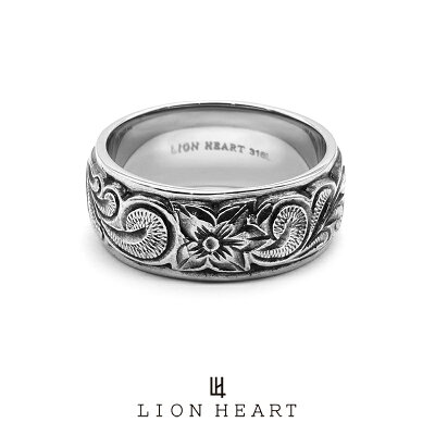 ライオンハート LH-1 ワイドハワイアンリング サージカルステンレス316L 金属アレルギー対応 03RN020S LION HEART ライオン ハート ステンレスリング 指輪 メンズ 男性 ブランド プレゼント ギフト