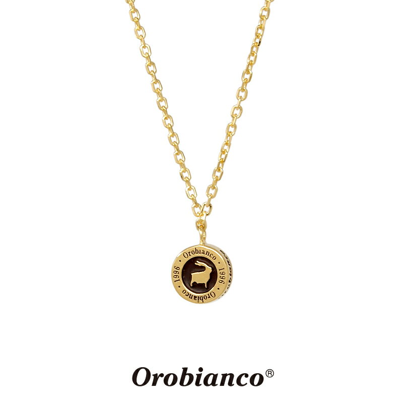 オロビアンコ ネックレス OREN018BKG (ゴールド×ブラック) シルバー925 チェーン40+5cm Orobianco Necklace メンズ ブランド プレゼント 誕生日