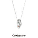 オロビアンコ ネックレス ダブルリング OREN042TRS (シルバー x トリコロールカラー) シルバー925 チェーン45+5cm Orobianco N...
