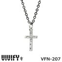 ビビファイ スモール クロスネックレス 【人、雫、ピースマーク】 シルバー925 真鍮ブラックメッキチェーン (50cm) VIVIFY VFN-207BCN ...