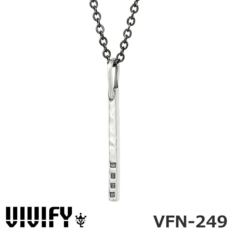 ビビファイ 槌目(ツチメ) ホールマーク バーネックレス シルバー925 真鍮ブラックメッキチェーン(50cm) VIVIFY VFN-249BCN Hallmarks Bar Pendant Head プレゼント 誕生日