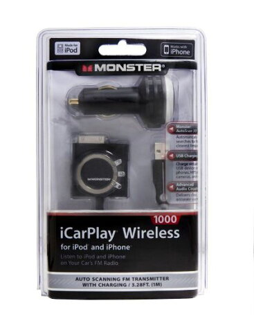 iPhone 対応【送料無料！】米モンスター社　iPod用のFMトランスミッタ Monster iCarPlay Wireless 1000 FM Transmitter with AutoScan
