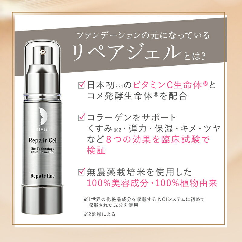 【10/14 20時〜最大15％OFF】【リソウ公式】リペア リキッドファンデーション イエローオークル ピンクオークル ナチュラルオークル ファンデーション リキッド ノンケミカル カバー力 毛穴 隠す シミ隠し 紫外線 ブロック 美容液 天然 植物 由来 乾燥 risou-10000082 リソウコーポレーション サンプル画像3