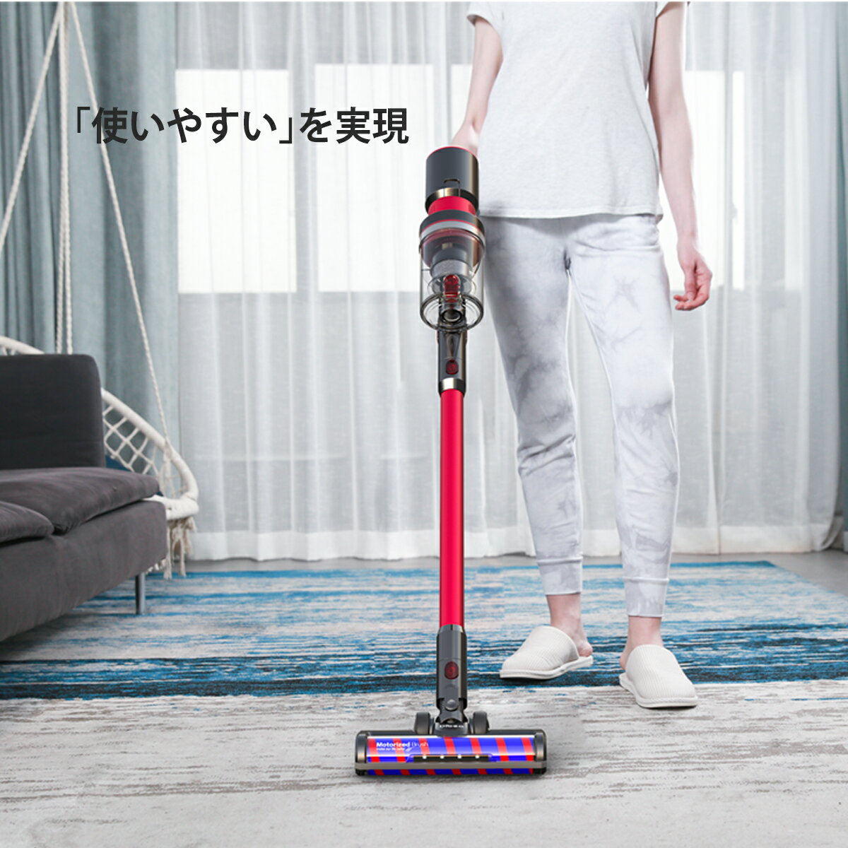 掃除機コードレスコードレス掃除機サイクロン式26000PA超強吸引力LEDランプ付き軽量静音人気スティックハンディ【送料無料】