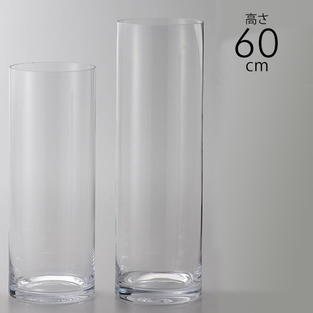 ガラス花瓶 EUROグラス 直径19×高さ60cm クリアー _PP02 フラワーベース 大きな 北欧 ヨーロッパ シンプル 円柱 花器 透明 大きい 大型 おしゃれ 