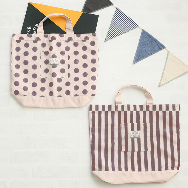   OCEAN＆GROUND オーシャンアンドグラウンド レッスンBAG DOT＆STRIPES  トートバッグ 手提げ かばん バッグ 習い事 体操服 キッズ 子ども用 通学 通園 