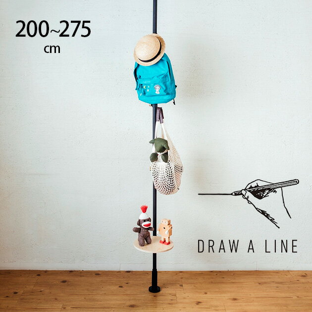 DRAW A LINE ドローアライン 003 テンションロッド C 単品パーツ 縦専用 つっぱり棒 突っ張り棒 伸縮 おしゃれ モノトーン 北欧 インダストリアル アイアン ツヤ消し インテリア 【あす楽対応】