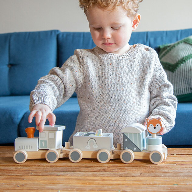 おしゃれな木のおもちゃ（出産祝い向き） TRYCO トライコ アニマルトレイン 木のおもちゃ 積み木 木製玩具 ベビー 0歳 おしゃれ かわいい 赤ちゃん 電車のおもちゃ プルトイ
