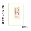 はがき 『本画仙はがき 紅星牌 10枚』 手漉き 無地 画仙紙 絵手紙 手紙 絵画 水墨画 葉書 郵便番号 書道 書道小物