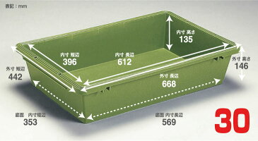 プラ舟 30 グリーン 業務用 プラスチック 30リットル 30L 金魚 亀 メダカ 水槽 リス興業