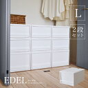 収納ケース EDEL（エーデル）L 引き出し 収納 収納ボックス 収納box おしゃれ プラスチック ケース 衣類収納 衣類ケース 収納家具 押入れ クローゼット チェスト 白 ホワイト 不透明 完成品 リス