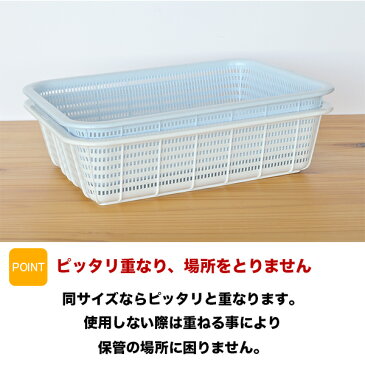 HOME&HOME キッチンバスケットS 業務用 汎用かご カゴ ざる ザル プラスチック 食器 保育園 着替え タオル 収納 厨房 防汚 抗菌加工 青 白 ホワイト ブルー 長角 小 リス