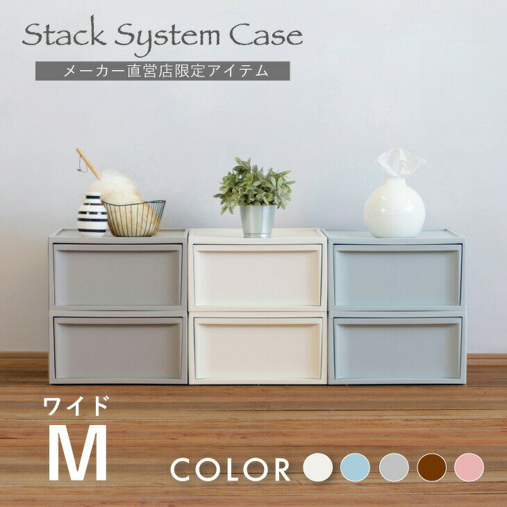 【レビューでプレゼント有】収納ボックス 収納ケース RISUスタックシステムケース ワイドM【2段セット】 カラーボックス チェスト おしゃれ 送料無料 北欧 ...